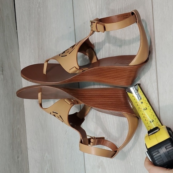 Tory Burch Womens "Like New" Zoey Ankle Leather Wedge Sandals shoes sz 9M - Picture 9 of 11